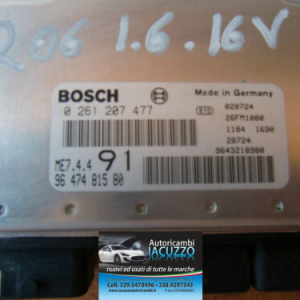 CENTRALINA BOSCH 0261207477 PEUGEOT 206 1.6 16V