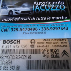 CENTRALINA BOSCH 0281012620 PEUGEOT CITROEN 1.6 HDI